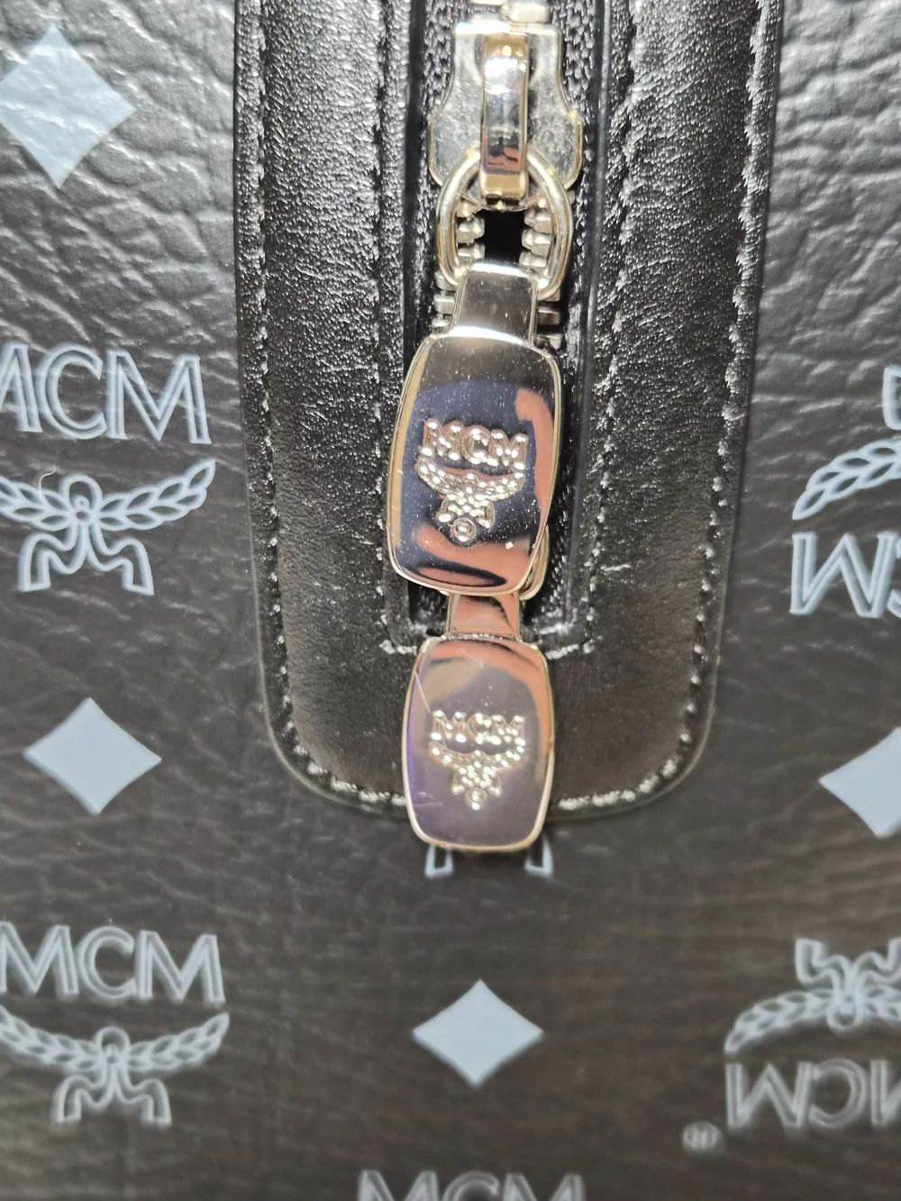 MCM Black Visetos Boston Satchel with Gold Logo Plate - Picture 10 of 16